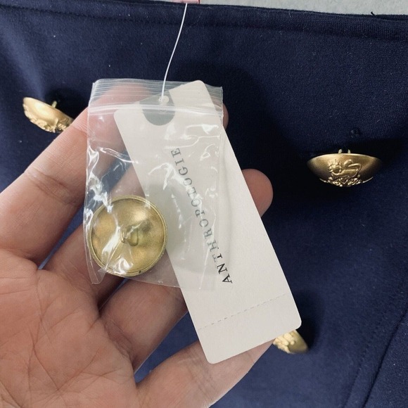 Anthropologie Eva Franco Ponte Trench Blouse Womens Size 4 Nautical NWT $110 - Picture 12 of 14